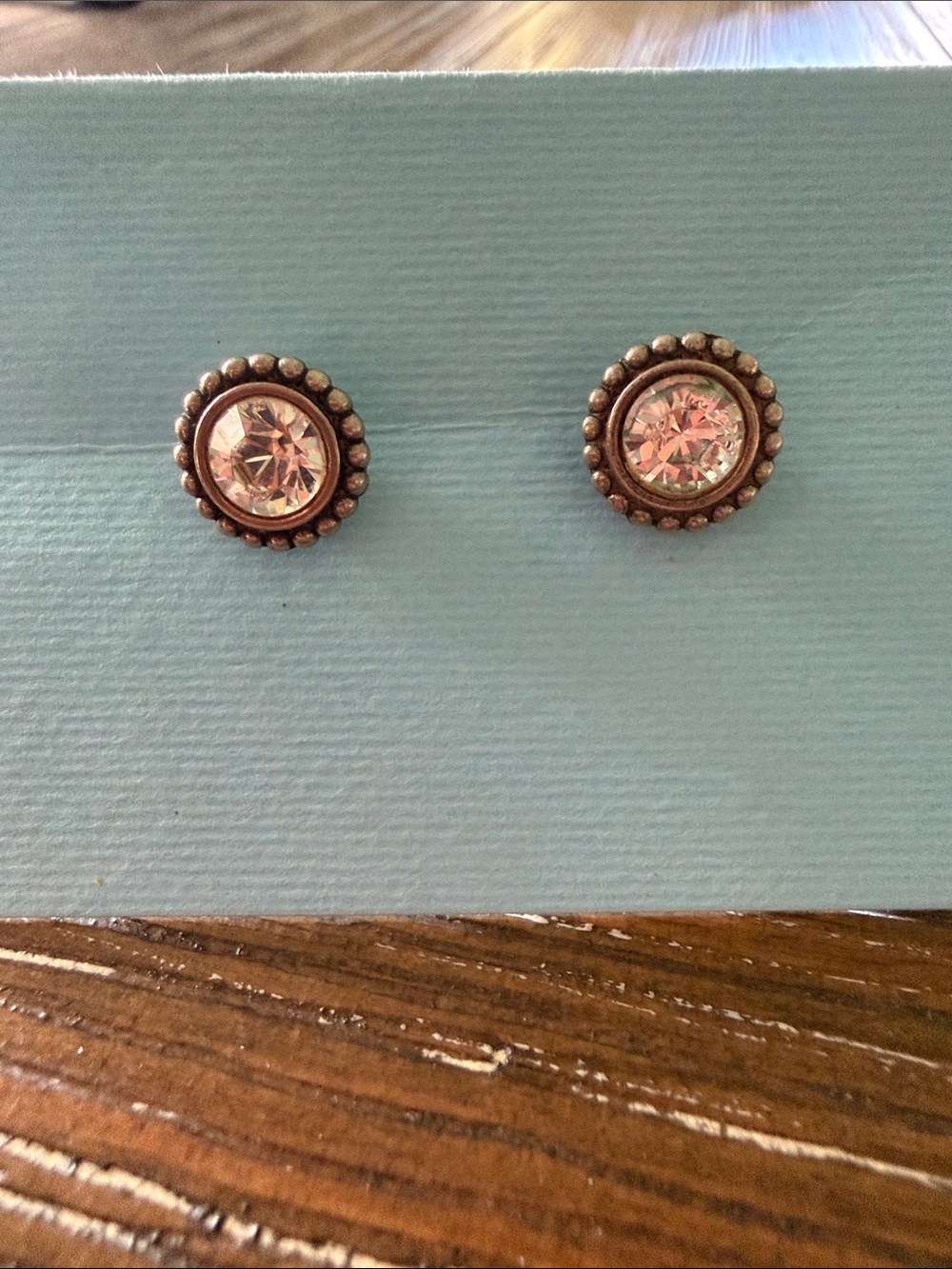 Brighton Round Clear Stud Earrings